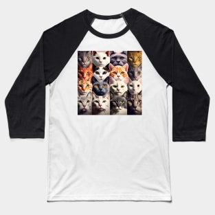 Cats Cats Cats Pattern Baseball T-Shirt